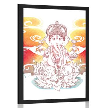 Plakat hinduski Ganesha - 40x60 white