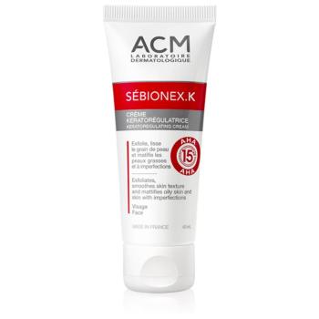 ACM Sébionex K krem ochronno-matujący do skóry tłustej z niedoskonałościami z AHA 40 ml