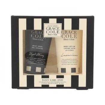 Grace Cole Fresh Linen zestaw 50ml Żel pod prysznicl Uplifting + 50ml Balsam Luxurious dla kobiet Uszkodzone pudełko