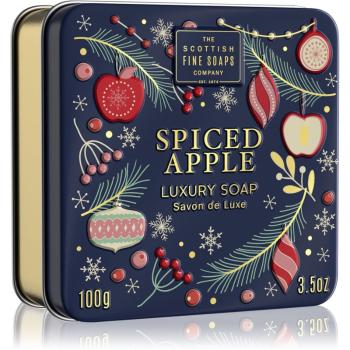 Scottish Fine Soaps Spiced Apple Luxury Soap luksusowe mydło w kostce w puszcze 100 g