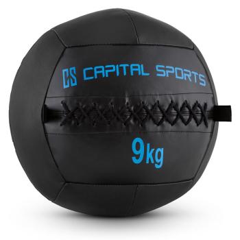 Capital Sports Wallba 9, piłka lekarska, wall ball, 9 kg, skóra syntetyczna, żółta