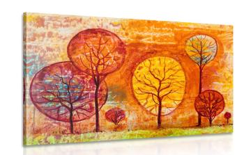 Obraz drzewa w jesiennych kolorach - 120x80
