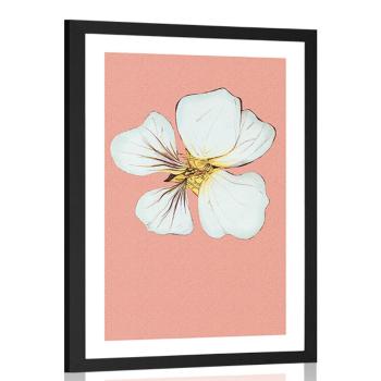 Plakat passepartout tkliwość kwiatu kapucynki - 60x90 white