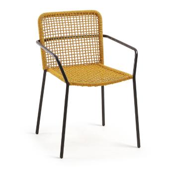 Żółte krzesło ogrodowe Kave Home Boomer