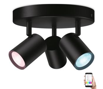 WiZ - LED RGBW Ściemnialne oświetlenie punktowe IMAGEO 3xGU10/4,9W/230V czarne Wi-Fi