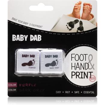 Baby Dab Foot & Hand Print Purple & Grey farba do odcisków dłoni 2 szt. 2 szt.