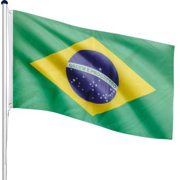 Maszt flagowy z flaga Brazylii, 650 cm