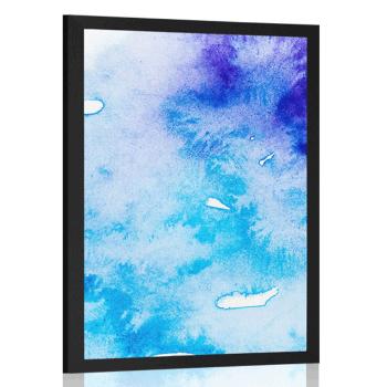 Plakat niebiesko-fioletowa sztuka abstrakcyjna - 40x60 black