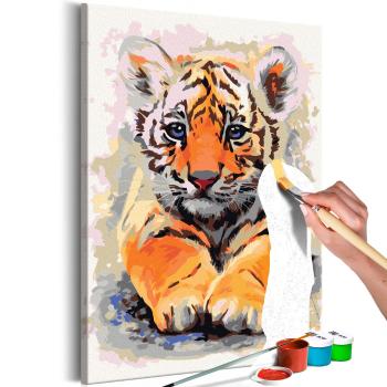 Obraz malowanie po numerach młoda tygrysica  - Baby Tiger - 40x60