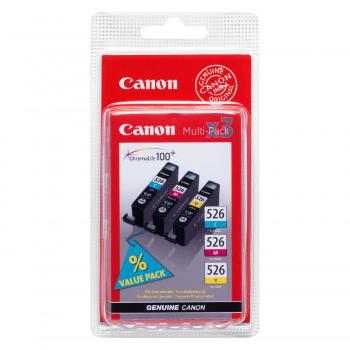 Canon originální ink CLI526 CMY, cyan/magenta/yellow, 340str., 3x9ml, 4541B009, 4541B006, Canon 3-pack Pixma  MG5150, MG5250, MG61