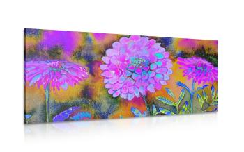 Obraz piękne fioletowe kwiaty - 100x50