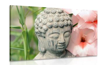 Obraz posąg Buddy w ogrodzie Zen - 90x60