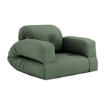 Fotel rozkładany z zielonym obiciem Karup Design Hippo Olive Green