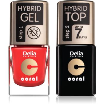 Delia Cosmetics Coral Nail Enamel Hybrid Gel zestaw odstín 14 dla kobiet dla kobiet odstín 14