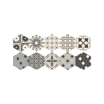Zestaw 10 naklejek podłogowych Ambiance Hexagons Alejandro, 20x18 cm