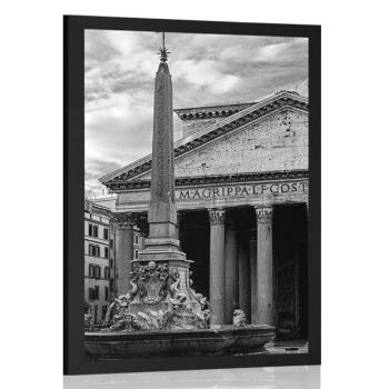 Plakat rzymska bazylika w czerni i bieli - 40x60 white