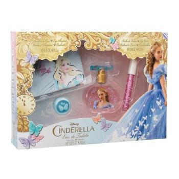 Disney Princess Cinderella zestaw Edt 30 ml+ Błyszczyk do ust 2,5 ml+ Cień do powiek 1,5 g + Kosmetyczka dla dzieci Uszkodzone pudełko
