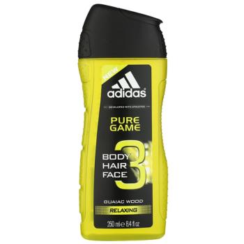 Adidas Pure Game żel pod prysznic do ciała i włosów 3 w 1 dla mężczyzn 250 ml