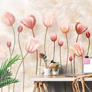 Samoprzylepna tapeta stare różowe tulipany - 150x100