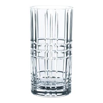 Zestaw 4 szklanek i słomek ze szkła kryształowego Nachtmann Long Drink, 445 ml