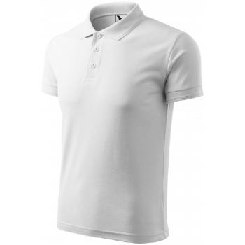 Męska luźna koszulka polo, biały, XL