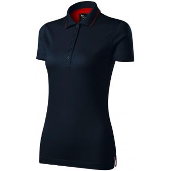 Damska elegancka merceryzowana koszulka polo, ciemny niebieski, XL
