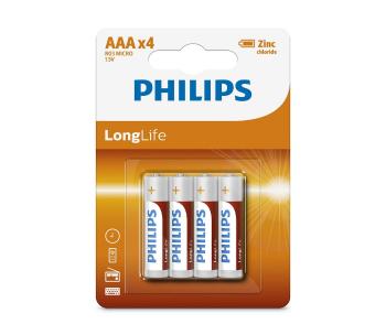 Philips R03L4B/10 - 4 szt. Bateria Cynkowo-chlorkowa AAA LONGLIFE 1,5V