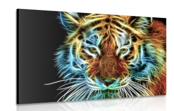 Obraz głowa tygrysa w abstrakcyjnym wzorze - 120x80