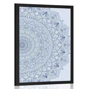 Plakat szczegółowa Mandala w kolorze niebieskim - 30x45 white