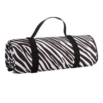 Czarno-biały koc piknikowy Navigate Zebra Stripes, 150x140 cm