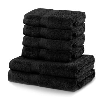 Zestaw 6 czarnych ręczników DecoKing Marina