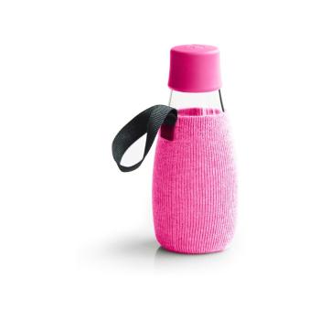 Różowy pokrowiec na szklaną butelkę ReTap, 300 ml