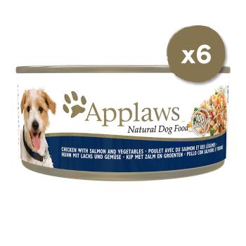 APPLAWS Dog Tin 6 x 156 g mokra karma dla psa z kurczakiem, łososiem i warzywami