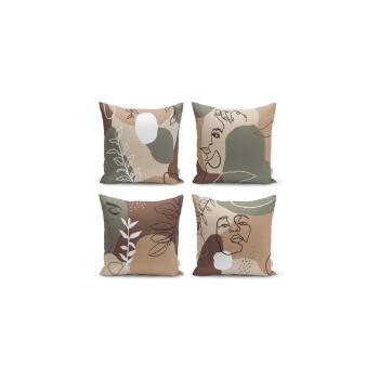 Zestaw 4 poszewek na poduszki Minimalist Cushion Covers Drawing Face, 43 x 43 cm