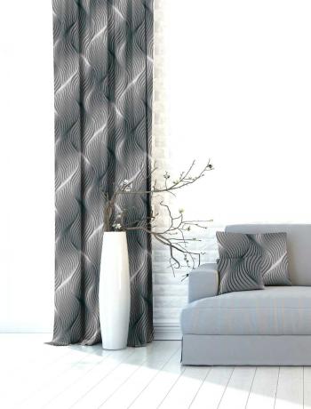Zasłona lub materiał dekoracyjny, OXY Waves, szary, 150 cm