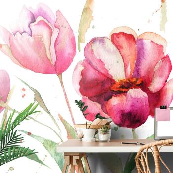 Tapeta tulipany w ciekawym designie - 375x250
