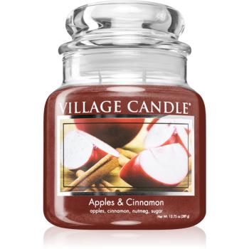 Village Candle Apples & Cinnamon świeczka zapachowa (Glass Lid) 389 g