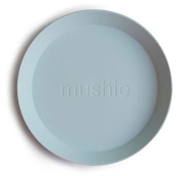 Mushie Round Dinnerware Plates talerz Powder Blue 2 szt.