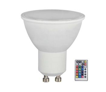 LED RGB Ściemnialna żarówka GU10/4,8W/230V 4000K + pilot