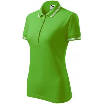 Kontrastowa koszulka polo damska, zielone jabłko, XS