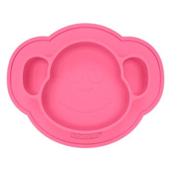 KOKOLIO Monki silikonowy talerz obiadowy, od 6 miesięcy w kolorze różowym