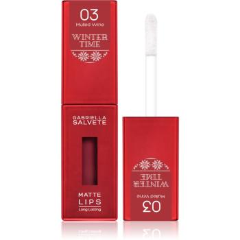 Gabriella Salvete Winter Time długotrwała, matowa, płynna szminka odcień 03 Mulled Wine 4,5 ml
