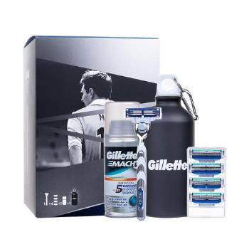 Gillette Mach3 Turbo Lionel Messi zestaw Shaver with 1 Razor 1 piece + Razors  4 pieces + Shaving Gel Irritation Defense 75 ml + Sport Bottle M