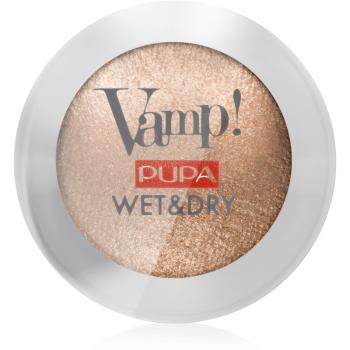 Pupa Vamp! Wet&Dry cienie do oczu do nakładania na mokro i sucho z perłowym blaskiem odcień 101 Precious Gold 1 g