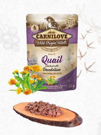 CARNILOVE cat  pouch STERILISED  QUAIL/dandelion - 85g