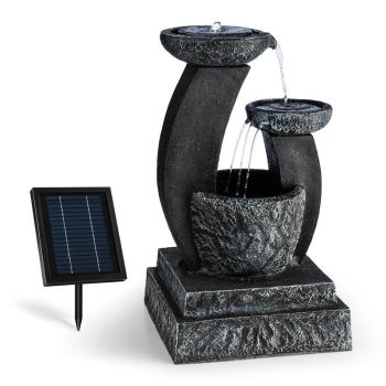 Blumfeldt Fantaghiro Ogrodowa fontanna ozdobna 3 W panel solarny LED polyresin imitacja kamienia