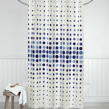 Zasłona prysznicowa Kropki niebieski, 180 x 200 cm