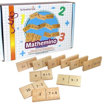 Schmetterline Drewniane Domino matematyczne - MATHEMINO (DODAWANIE/ODEJMOWANIE)