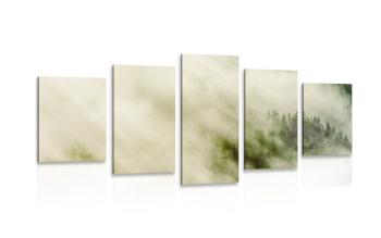 5-częściowy obraz mglisty las - 200x100