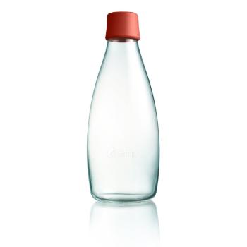 Ciemnopomarańczowa szklana butelka ReTap, 800 ml